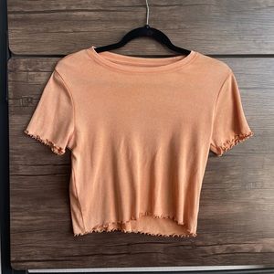 orange ribbed top
